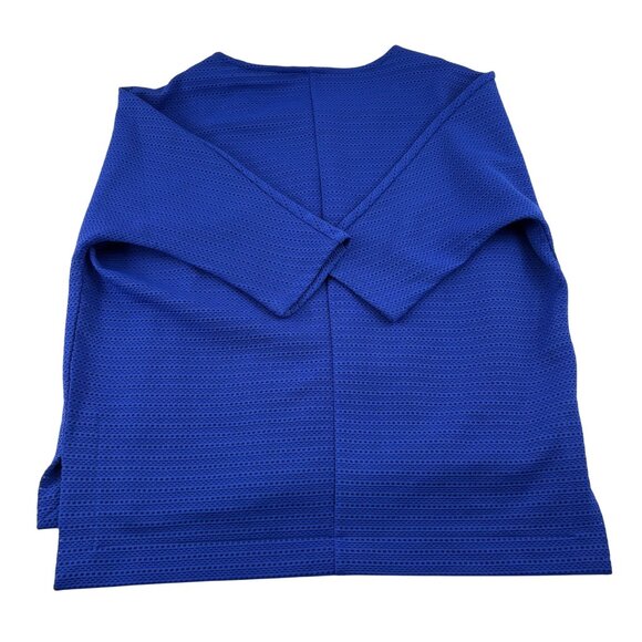 Chicos Women's Blue Textured Top Size 1 Small Polyester/Spandex - Picture 5 of 5